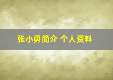 张小勇简介 个人资料